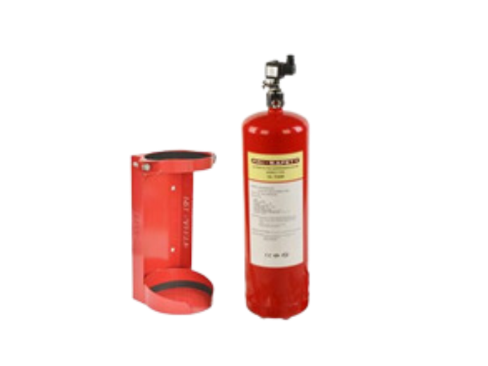 System tank with bracket components of an Automatic Fire Suppression System